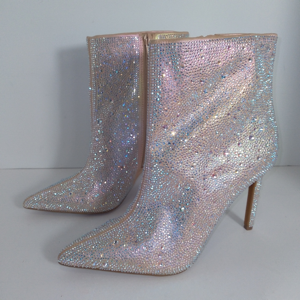 INC Reisa6 Rhinestone Heeled Ankle  Boots